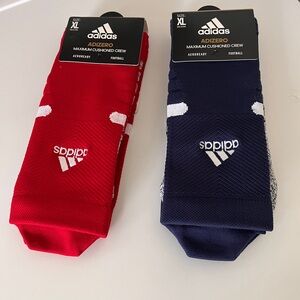 Adidas Athletic Crew Socks Red and Blue